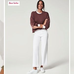 Spanx Stretch Twill Cropped Wide Leg